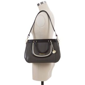 Brahmin Raelynn Charcoal Westport Leather Convertible Satchel